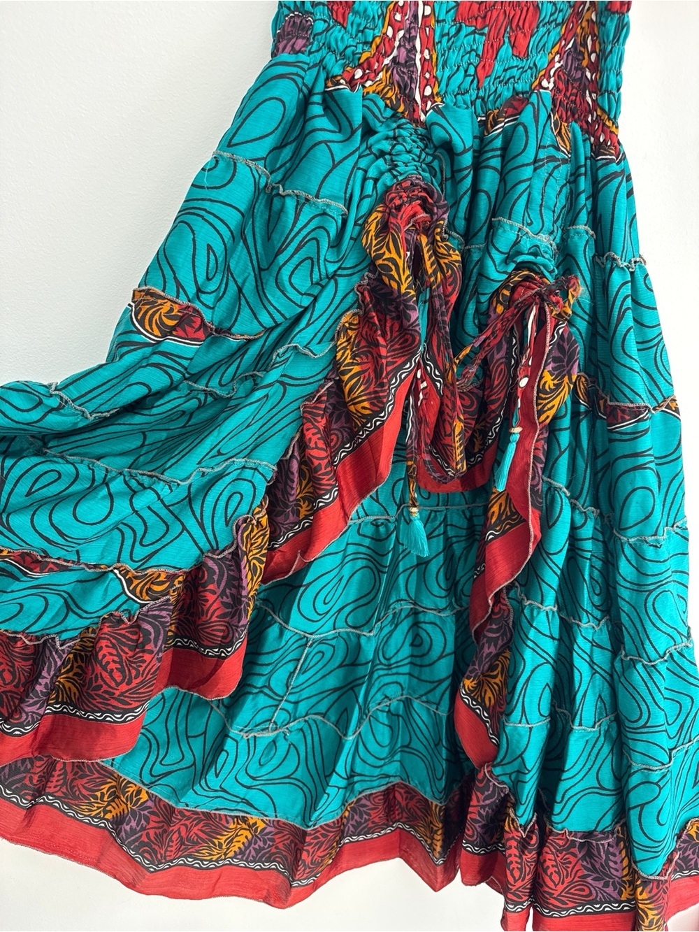 1 of 1 Kezia Boho Hi-Low Tasseled Skirt